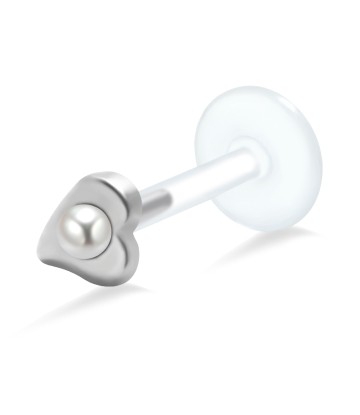 Heart With Pearl Shaped Labrets Push-in LA-60-2p